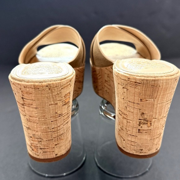 Vince Camuto Platform Wedge Slide Chunky Sandal Women US 7.5 M EU 37.5 Cork Heel - Picture 5 of 8